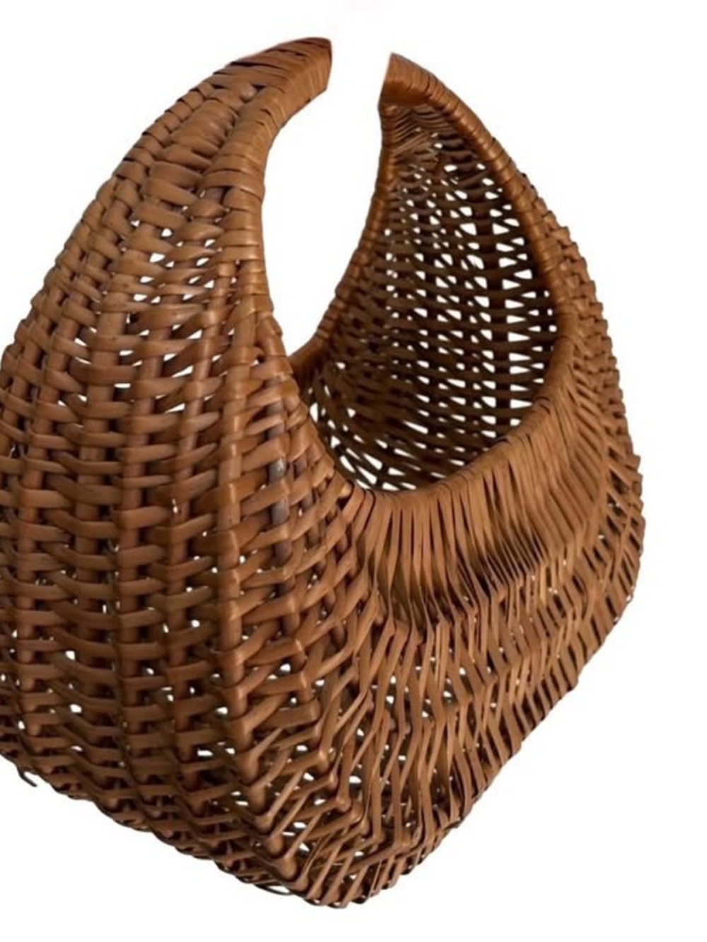 Vintage basket Woven wicker woven Handheld handbag purse Bag - Picture 7 of 8